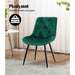 Prasads Home and Garden Furniture > Living Room Artiss Set of 2 Starlyn Dining Chairs Kitchen Chairs Velvet Padded Seat Green