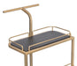 Prasads Home and Garden Furniture > Living Room Black and French Brass Wooden 3-Tier Bar Cart Drinks Trolley