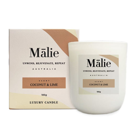 Prasads Home and Garden Health & Beauty > Health & Wellbeing Coconut & Lime Luxury Soy Candle 185g - Malie