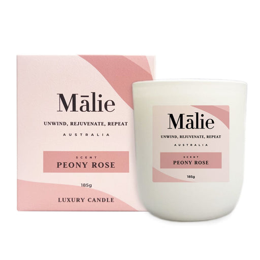 Prasads Home and Garden Health & Beauty > Health & Wellbeing Peony Rose Luxury Soy Candle 185g - Malie