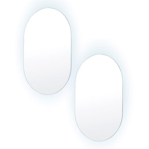 Prasads Home and Garden Health & Beauty > Makeup Mirrors 2 Set La Bella LED Wall Mirror Oval Touch Anti-Fog Makeup Decor Bathroom Vanity 50x75cm
