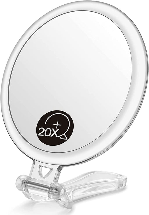 Prasads Home and Garden Health & Beauty > Makeup Mirrors Double-Sided 1X/20X Magnifying Foldable Makeup Mirror for Handheld, Table and Travel Usage