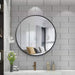 Prasads Home and Garden Health & Beauty > Makeup Mirrors Slim Design 50CM Black Bathroom, Living Room, Hallway Mirror Round Mirror Wall Decor Metal Frame