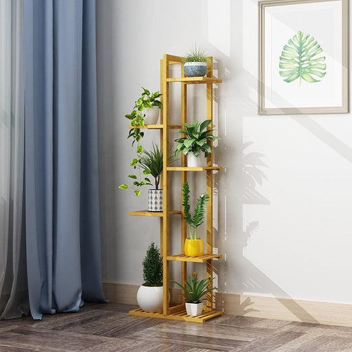 Prasads Home and Garden Home & Garden > Garden Furniture 6 Tiers Bamboo Flower Shelf Rack Plant Stand Pots Display Corner Shelving