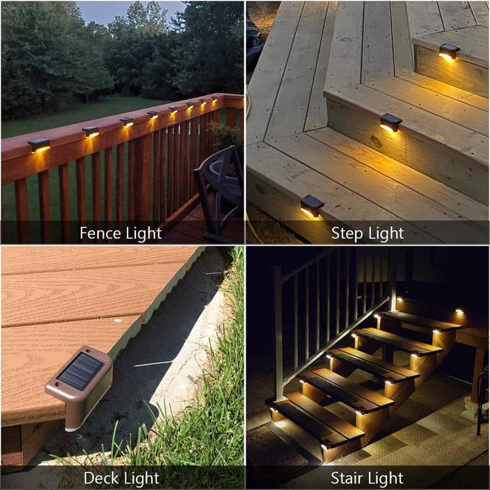 Prasads Home and Garden Home & Garden > Garden Lights 4 Pack SolarPower Deck Lights Outdoor Step Lights Waterproof LED lights