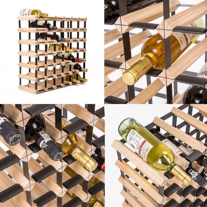 Prasads Home and Garden Home & Garden > Kitchenware La Bella 42 Bottle Timber Wine Rack Storage Cellar Organiser