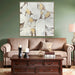 Prasads Home and Garden Home & Garden > Wall Art 100X100cm Soft Essence Gold Framed Hand Painted Canvas Wall Art