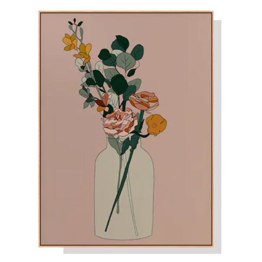 Prasads Home and Garden Home & Garden > Wall Art Boho Floral Wood Frame Canvas - Wall Art 50cmx70cm
