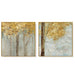 Prasads Home and Garden Home & Garden > Wall Art Golden Leaves 2 Sets Gold Frame Canvas Wall Art 70cmx70cm
