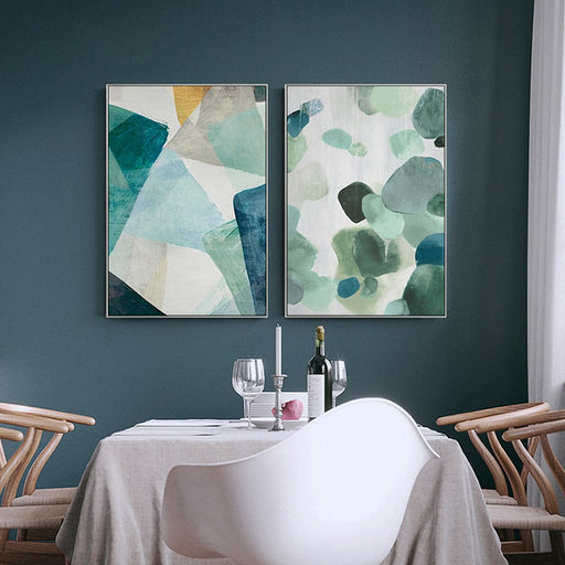 Prasads Home and Garden Home & Garden > Wall Art Green Marble 2 Sets White Frame Canvas Wall Art 40cmx60cm