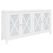 Prasads Home Furniture > Living Room Daisy Buffet Table 180cm 4 Glass Door Solid Acacia Wood Hampton Furniture -White