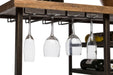 Prasads Home Furniture > Living Room Industrial Style Wooden Bar Cart Drinks Trolley Station with Wine Bottle Rack