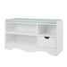 Sarantino Furniture > Living Room Shoe Rack Cabinet Organiser Grey Cushion Stool Bench - 80 X 30 X 45 - White