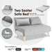 Sarantino Furniture > Sofas 2-Seater Adjustable Sofa Bed Lounge Faux Velvet - Light Grey