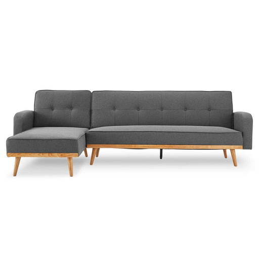 Sarantino Furniture > Sofas 3-Seater Corner Sofa Bed with Chaise Lounge - Dark Grey