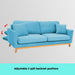 Sarantino Furniture > Sofas 3 Seater Faux Velvet Wooden Sofa Bed - Blue