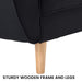Sarantino Furniture > Sofas 3 Seater Modular Linen Fabric  Couch Futon Suite - Black