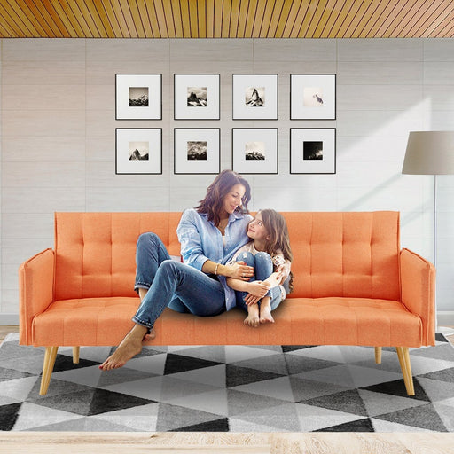 Sarantino Furniture > Sofas 3 Seater Modular Linen Fabric Couch - Orange