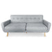 Sarantino Furniture > Sofas 6-Seater Linen Sofa - Light Grey