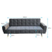 Sarantino Furniture > Sofas Ava 3-seater Tufted Velvet Sofa Bed  - Dark Grey