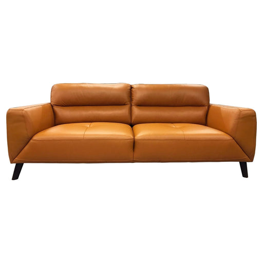 Sarantino Furniture > Sofas Downy  Genuine Leather Sofa 3 Seater Upholstered Lounge Couch - Tangerine
