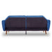 Sarantino Furniture > Sofas Faux Velvet Sofa Bed Couch Furniture Lounge Suite Futon Blue