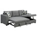 Sarantino Furniture > Sofas Fontana Pullout Sofa Bed with Storage Chaise Lounge - Grey