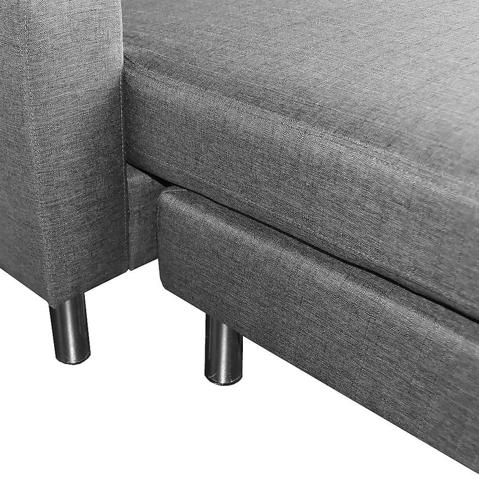 Sarantino Furniture > Sofas Linen Corner Sofa Lounge Couch Modular Furniture L Chair Home Chaise Grey