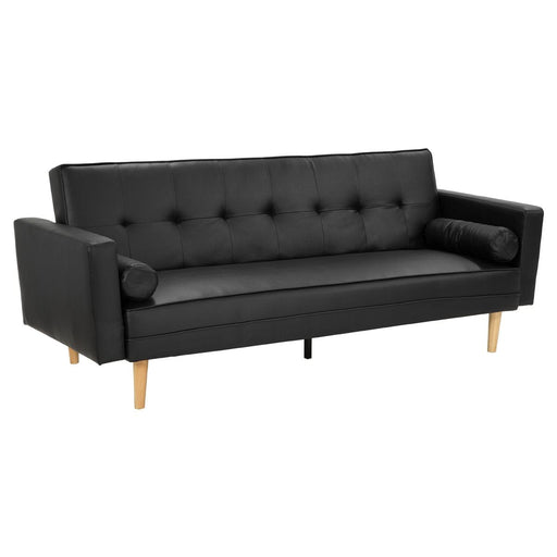 Sarantino Furniture > Sofas Madison Faux Leather Sofa Bed - Black