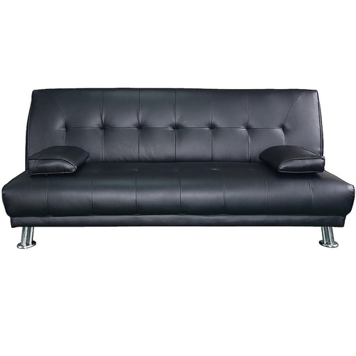 Sarantino Furniture > Sofas Manhattan Sofa Bed Faux Leather  - Black