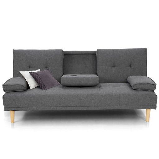 Sarantino Furniture > Sofas Rochester Linen Fabric Sofa Bed Lounge Couch Futon Furniture Suite - Dark Grey