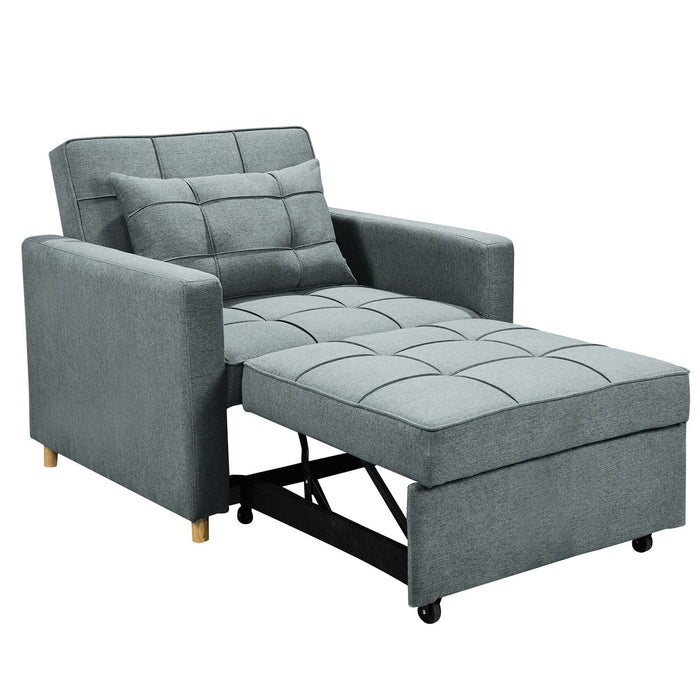 Sarantino Furniture > Sofas Suri 3-in-1 Convertible Sofa Chair Bed -  Airforce Blue
