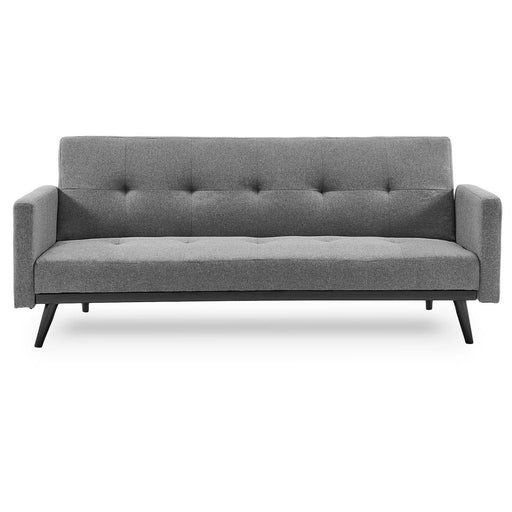 Sarantino Furniture > Sofas Tufted Faux Linen 3-Seater Sofa Bed with Armrests - Light Grey