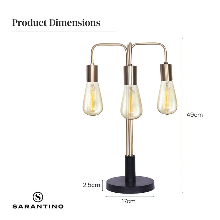 Sarantino Home & Garden > Lighting Exposed Bulb Industrial Table Lamp