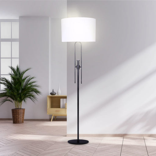 Sarantino Home & Garden > Lighting Height-Adjustable Metal Floor Lamp Matte Black
