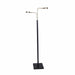 Sarantino Home & Garden > Lighting LED Metal Floor Lamp with 2 Lights in Brushed Gold and Black Finish