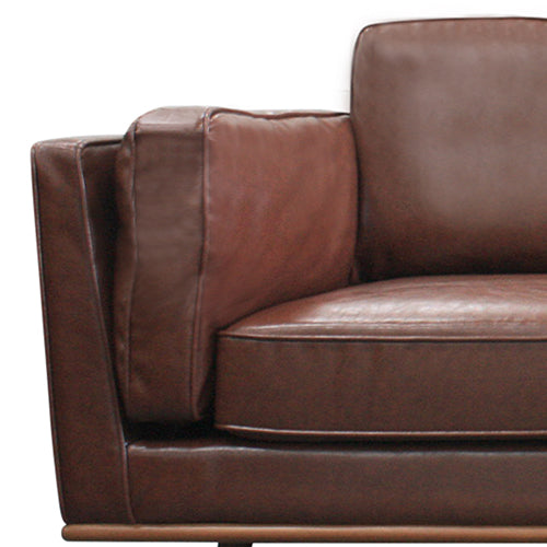 Single Seater Faux Leather Sofa - Chocolate Brown