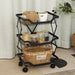 STORFEX 3 Tier Foldable Kitchen Pantry Storage Organizer Cart Baskets Rack_7