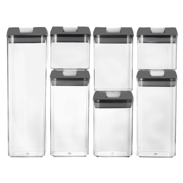 Pack of 7 Plastic Food Storage Organizing Container with Airtight Lids_2