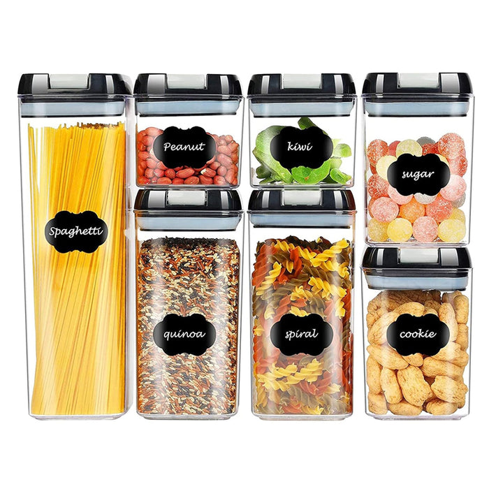 Pack of 7 Plastic Food Storage Organizing Container with Airtight Lids_0