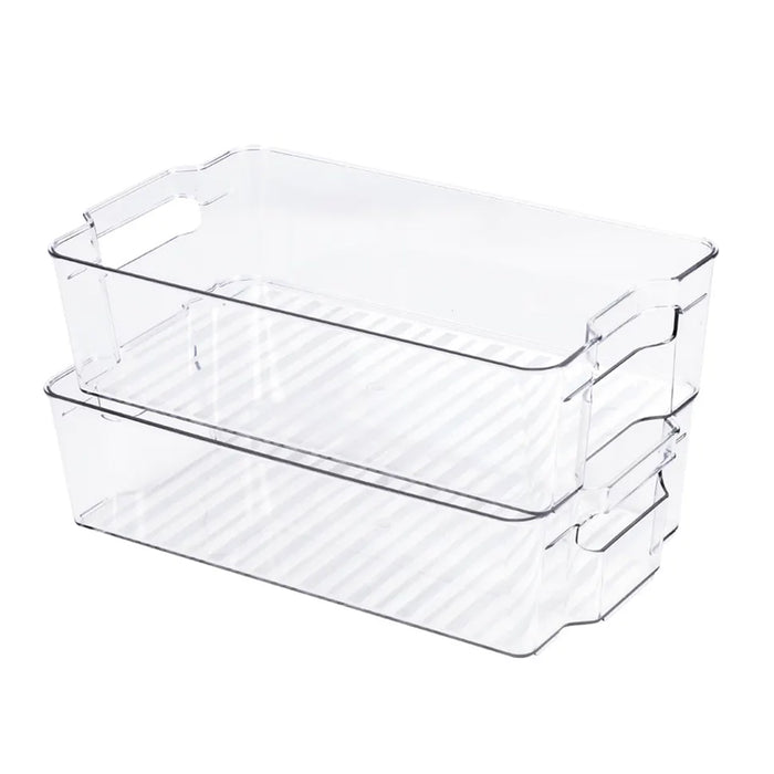 Pack of 6 Acrylic Stackable Clear Plastic Storage Bin for Refrigerator_3