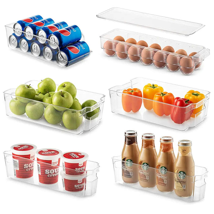Pack of 6 Acrylic Stackable Clear Plastic Storage Bin for Refrigerator_6