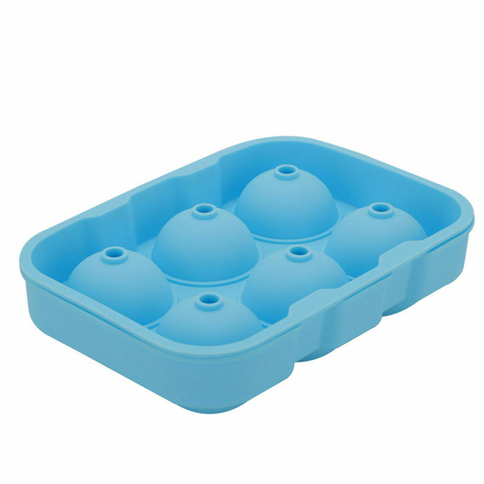 6 Large Sphere Shape Cocktail Ice Molds Quick Release Ice Ball Maker_0