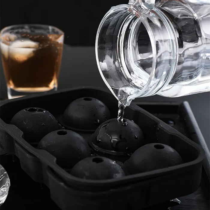 6 Large Sphere Shape Cocktail Ice Molds Quick Release Ice Ball Maker_8