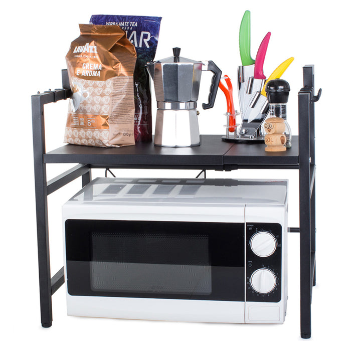 Adjustable Metal Oven Microwave Shelf Kitchen Organiser Storage Rack Holder Set_0