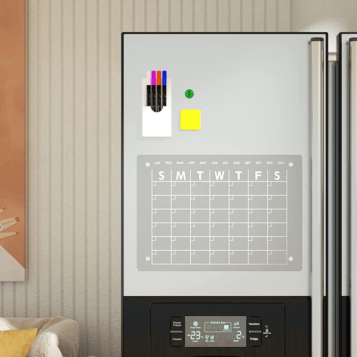 Magnetic Acrylic Dry Erase Monthly Calendar for Refrigerator_2