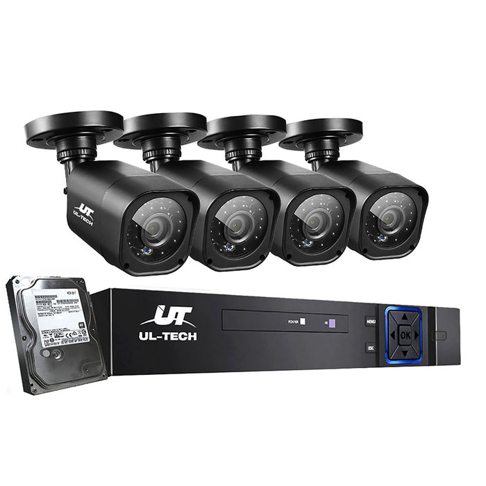 CCTV Security System Camera 4CH DVR 1080P 1500TVL 1TB