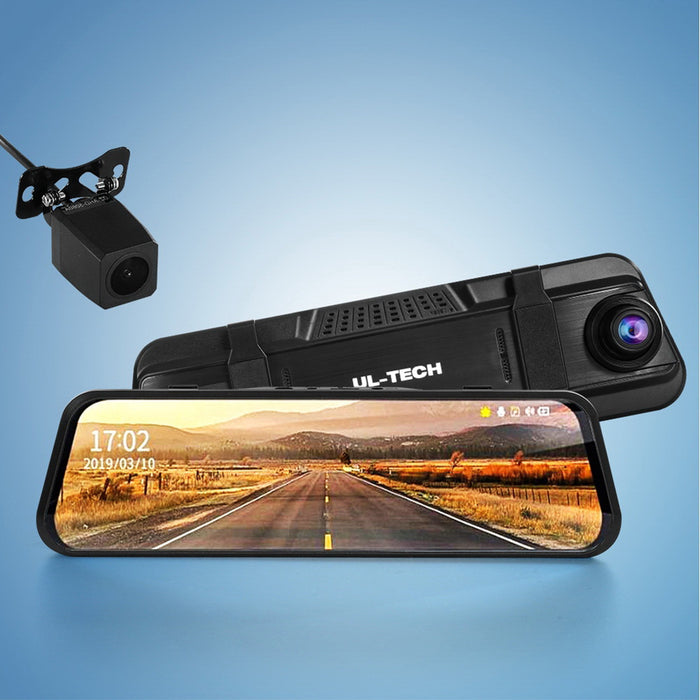 UL-tech 1080P Dash Camera 9.66" Front Rear View