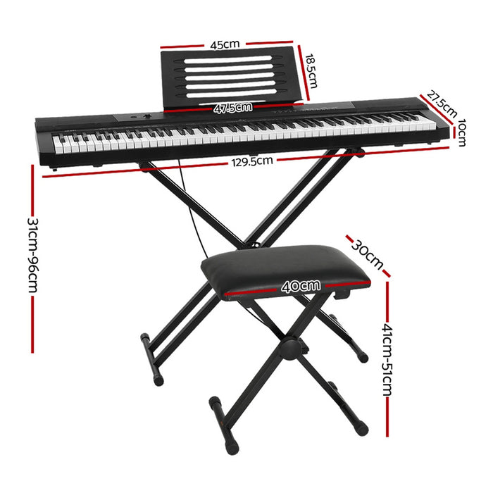 88 Keys Electronic Piano Keyboard Digital Electric w/ Stand Stool Pedal