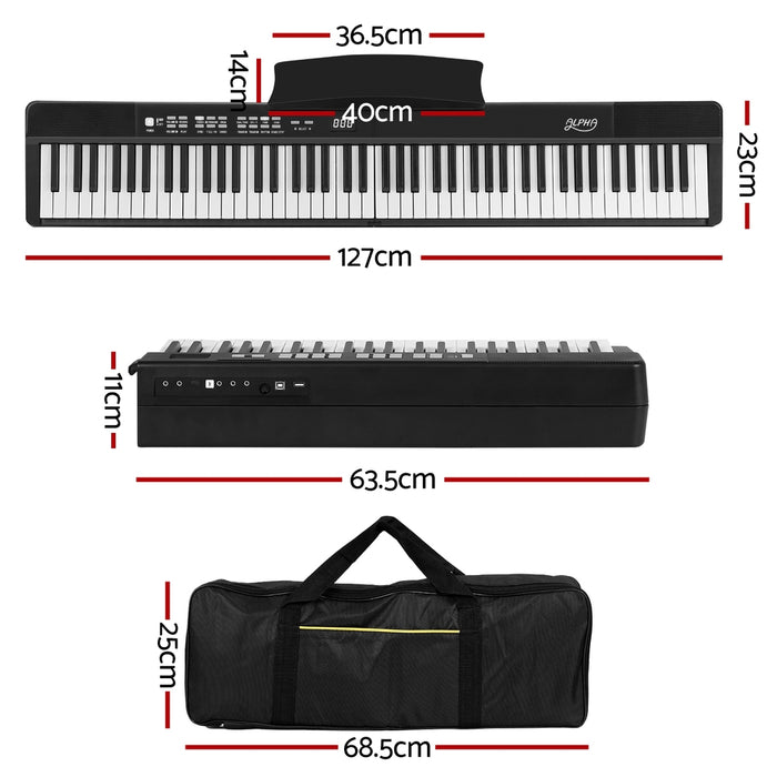 88 Keys Foldable Electronic Piano Keyboard Digital Electric w/ Carry Bag